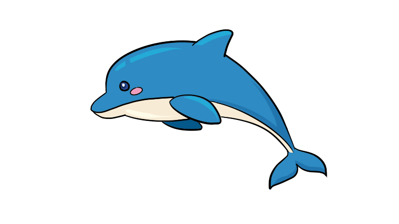 海豚简笔画 卡通简单图片